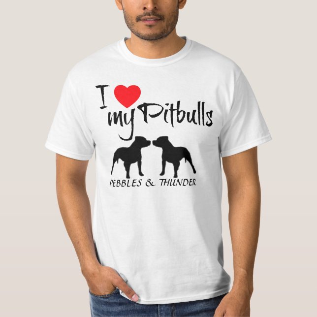 Camiseta Personalizado Amo Mis Pitbulls (Anverso)