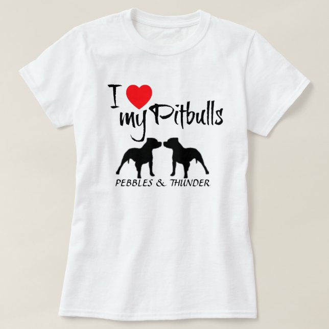 Camiseta Personalizado Amo Mis Pitbulls (Diseño del anverso)
