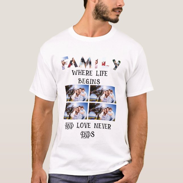 Camiseta Personalizado Amor familiar moderno 10 Collage de  (Anverso)