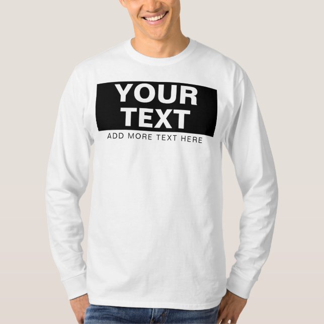 Camiseta Personalizado Añadir nombre de texto Foto Mens Mod (Anverso)
