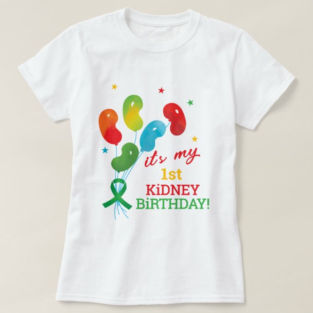 Camiseta Personalizado Aniversario del trasplante de Riñón (Diseño del anverso)