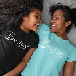 Camiseta Personalizado Año Besties BFF Corazón de guión mod
