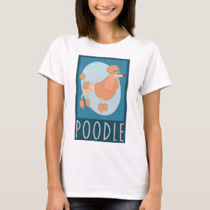 Camiseta Personalizado Apricot Retro Poodle En Azul