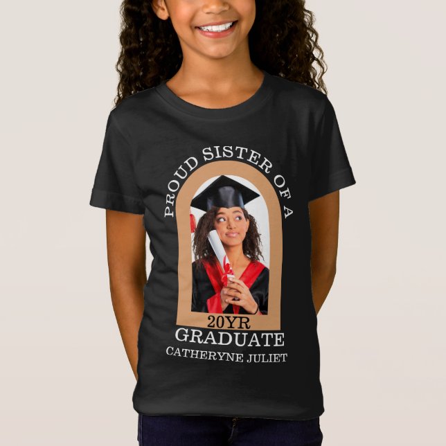 Camiseta Personalizado Arco Moderno Foto orgullosa de gradu (Anverso)
