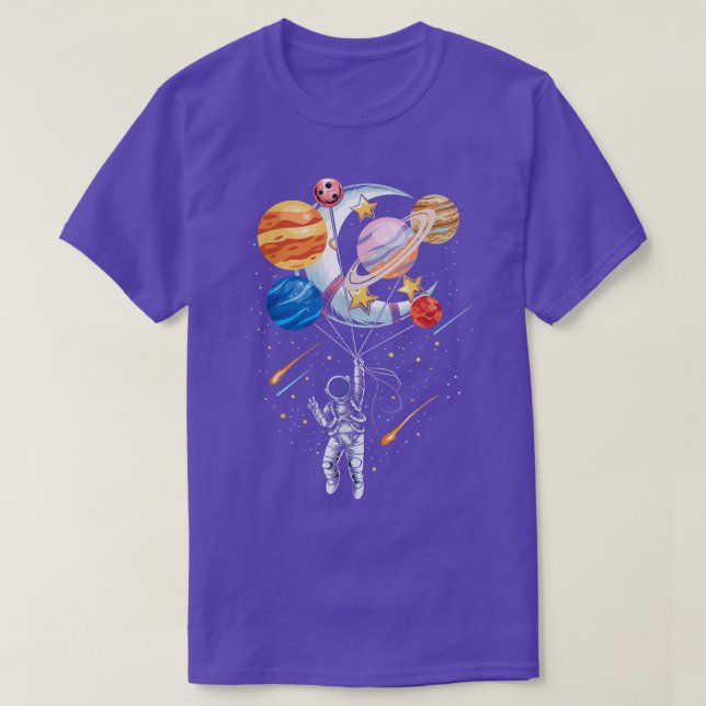 Camiseta Personalizado astronauta espacio globo planetas ca (Diseño del anverso)