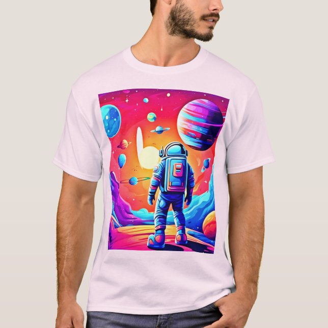 Camiseta Personalizado astronauta vibrante (Anverso)