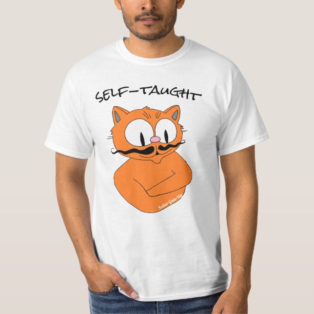 Camiseta Personalizado autodidacta Mustache gato Señor Gato (Anverso)