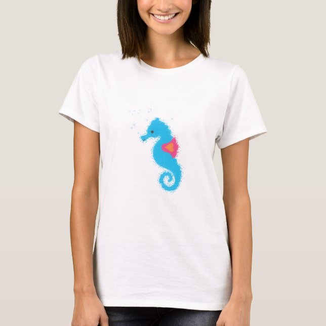 Camiseta Personalizado azul caballito de mar (Anverso)