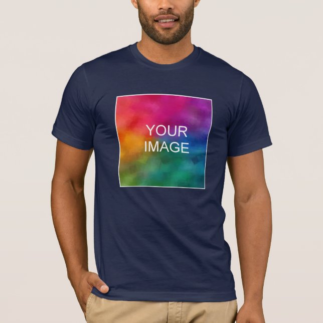 Camiseta Personalizado azul de la Marina de Doble cara Añad (Anverso)