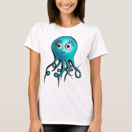 Camiseta Personalizado azul de pulpo lindo animal