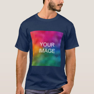 Camiseta Personalizado azul marino Añadir logotipo de imag