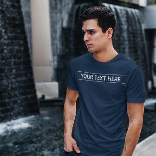 Camiseta Personalizado Azul marino básico azul de la marina