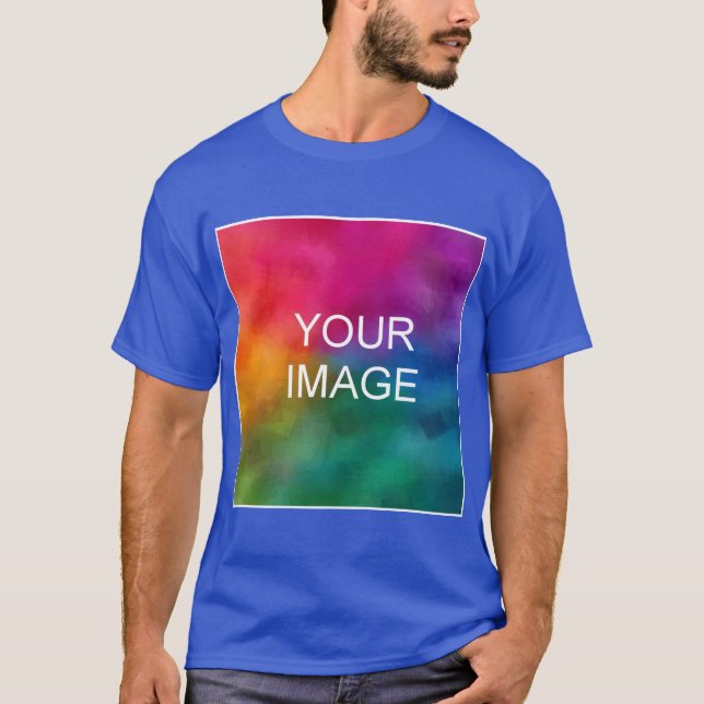 Camiseta Personalizado Azul Real Profundo Añadir foto con l (Anverso)