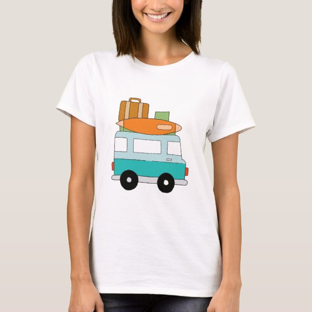 Camiseta Personalizado Azul Van Best Family Adventure Vacat (Anverso)