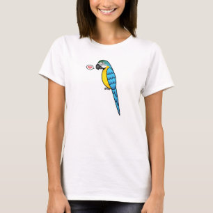 Camiseta Personalizado Azul Y Amarillo Macaw Parrot Amor De