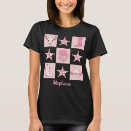 Camiseta Personalizado Bachelorette Cowboy Disco Rosa