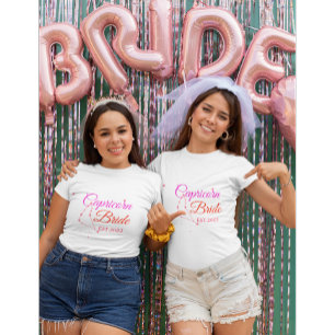Camiseta Personalizado Bachelorette Gift , Capricorn Bride