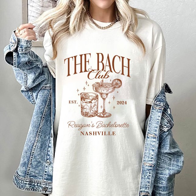 Camiseta Personalizado Bachelorette Retro Cocktail Brown (Subido por el creador)
