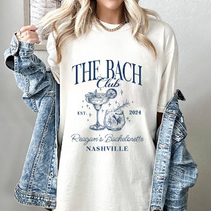 Camiseta Personalizado Bachelorette Retro Cocktail Gray