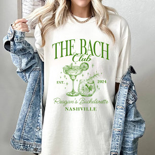Camiseta Personalizado Bachelorette Retro Cocktail Green