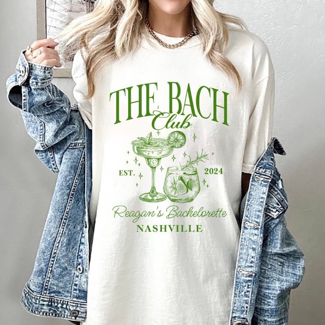 Camiseta Personalizado Bachelorette Retro Cocktail Green (Subido por el creador)