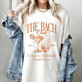 Camiseta Personalizado Bachelorette Retro Naranja de cóctel