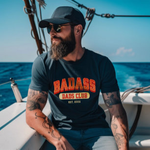 Camiseta Personalizado Badass Dad Club Retro Guay Trendy Fu