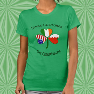 Camiseta Personalizado Bahrain Irlanda USA Trébol de Mujer