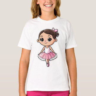 Camiseta Personalizado Ballerina Pink Tutu Hair Bow Dark Ha