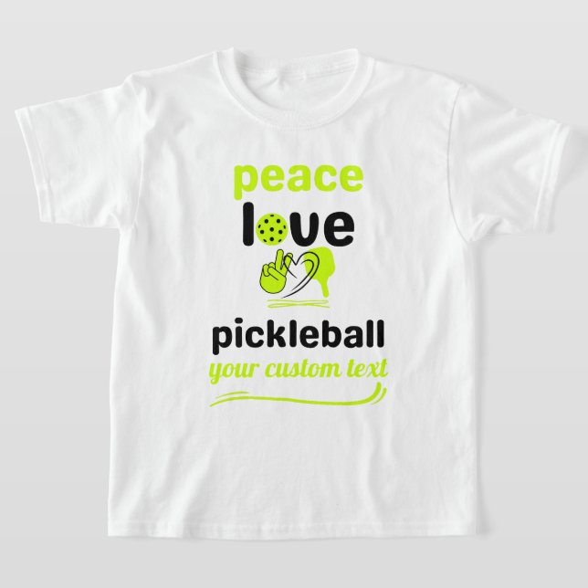 Camiseta personalizado Baloncesto Texto verde Paz y Amor (Distribución)
