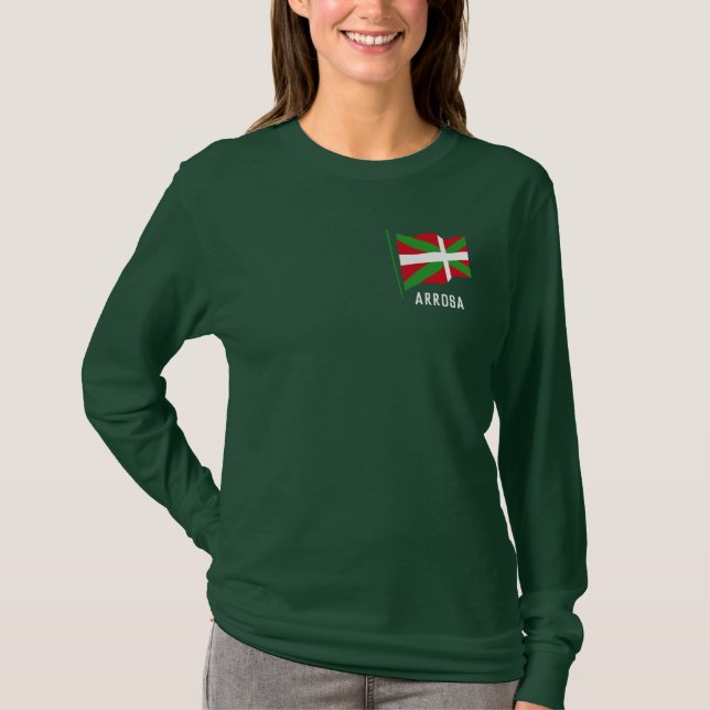 Camiseta Personalizado, bandera nacional del país vasco, (Anverso)