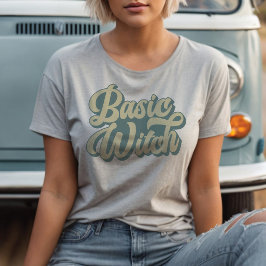 Camiseta Personalizado básico estilo retro bruja caída Hall