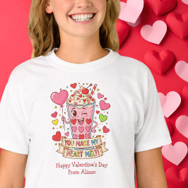 Camiseta Personalizado Batido De Leche Mono De San Valentín