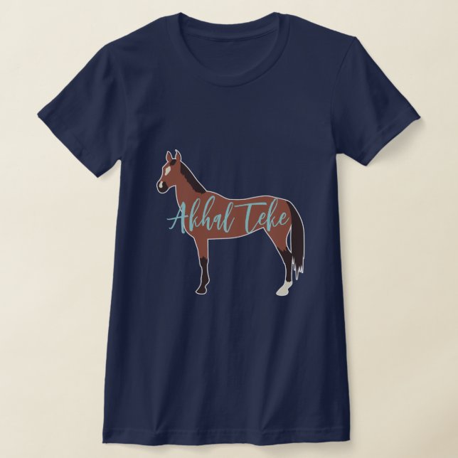 Camiseta Personalizado Bay Akhal Teke Horse Silhouette (Distribución)