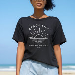 Camiseta Personalizado Beach Life Sunset Minimalista Boho m<br><div class="desc">¡Boho beach vibes! Lleva la magia de la puesta de sol de la ciudad con nuestras propias camisetas. Personalizado,  moderna y perfecta para sus vacaciones en la playa. 🌅 👜.</div>