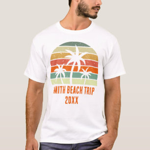 Camiseta Personalizado Beach Palm Tree Vacation Trip