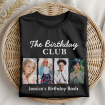Personalizado Birthday Club con 4 fotos y nombre