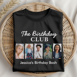 Camiseta Personalizado Birthday Club con 5 fotos y nombre