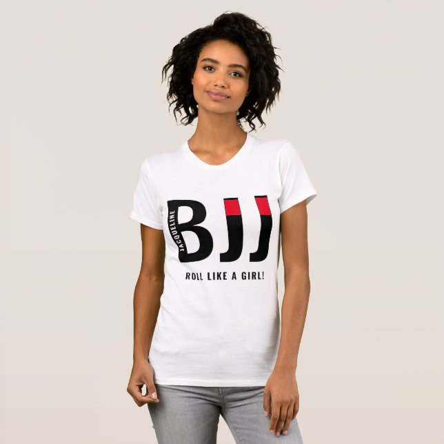 Camiseta Personalizado BJJ Jiu Jitsu Black Belt Woman (Anverso completo)