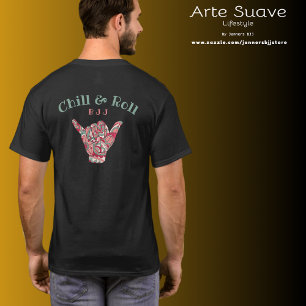 Camiseta Personalizado BJJ Jiu Jitsu Chill Y Roll Shaka