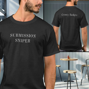 Camiseta Personalizado BJJ Jiu Jitsu Sumisión Sniper Negro
