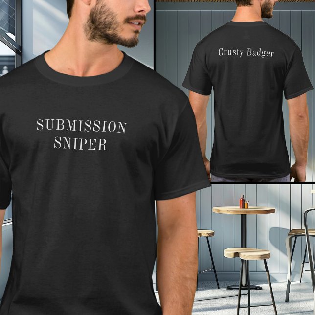 Camiseta Personalizado BJJ Jiu Jitsu Sumisión Sniper Negro (Personalized Submission Sniper Black tshirt)