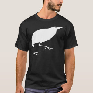 Camiseta Personalizado blanco de la silueta del pájaro de