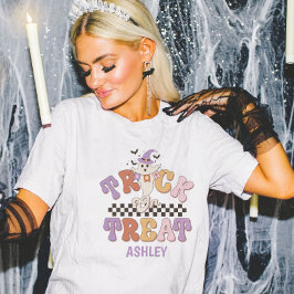 Camiseta Personalizado Boo Ghost Trick o Trate Halloween