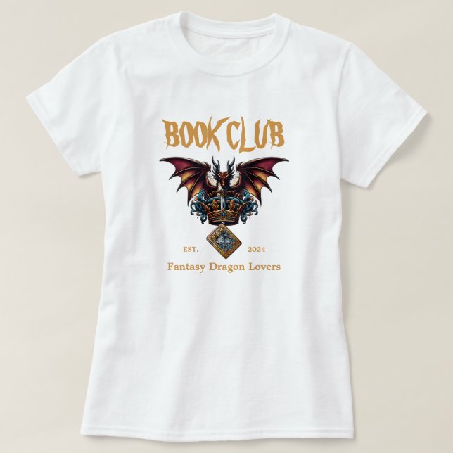 Camiseta Personalizado "Book Club Dragon" para los amantes  (Diseño del anverso)