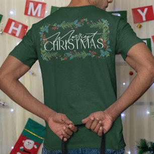 Camiseta Personalizado botánico Textos Navidades festivos