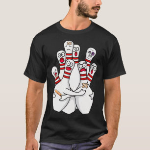 Camiseta Personalizado Bowling Aterred Bowling Pins Funny S