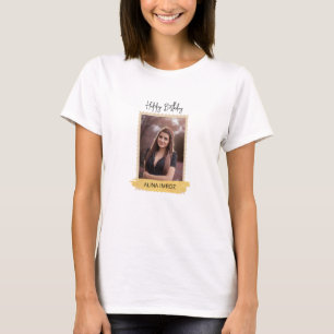 Camiseta Personalizado Branded Black Gold Luxury Feliz cump
