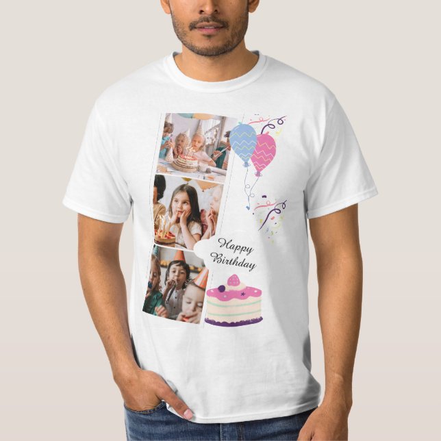 Camiseta Personalizado Branded Purple Fun Feliz cumpleaños  (Anverso)