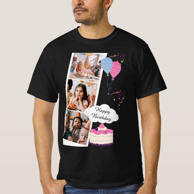 Camiseta Personalizado Branded Purple Fun Feliz cumpleaños  (Anverso)
